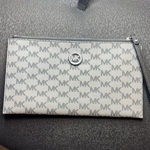 Michael Kors Black and Gray Monogram Clutch